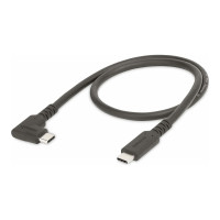 Produktbild för StarTech.com 1.6ft (50cm) Rugged Right Angle USB-C Cable, USB 3.2 Gen 2 (10 Gbps), USB C to C Data Transfer Cable, 4K 60Hz DP Alt Mode, 100W Power Delivery - 90 Degree USB-C Cable (RUSB31CC50CMBR) - USB typ C-kabel - USB-C till USB-C - 50 cm