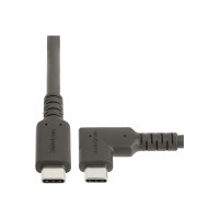 Produktbild för StarTech.com 1.6ft (50cm) Rugged Right Angle USB-C Cable, USB 3.2 Gen 2 (10 Gbps), USB C to C Data Transfer Cable, 4K 60Hz DP Alt Mode, 100W Power Delivery - 90 Degree USB-C Cable (RUSB31CC50CMBR) - USB typ C-kabel - USB-C till USB-C - 50 cm