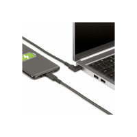 Produktbild för StarTech.com 1.6ft (50cm) Rugged Right Angle USB-C Cable, USB 3.2 Gen 2 (10 Gbps), USB C to C Data Transfer Cable, 4K 60Hz DP Alt Mode, 100W Power Delivery - 90 Degree USB-C Cable (RUSB31CC50CMBR) - USB typ C-kabel - USB-C till USB-C - 50 cm