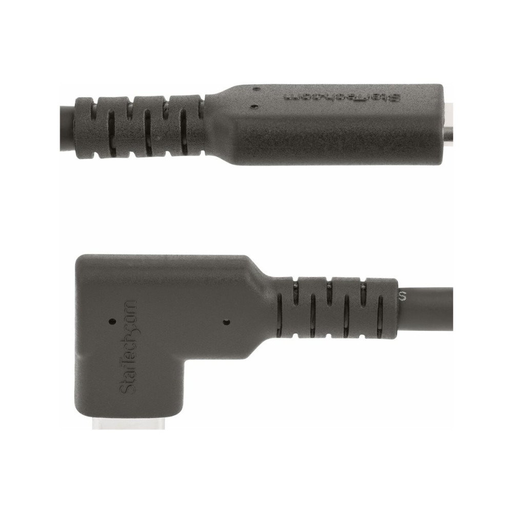 Produktbild för StarTech.com 1.6ft (50cm) Rugged Right Angle USB-C Cable, USB 3.2 Gen 2 (10 Gbps), USB C to C Data Transfer Cable, 4K 60Hz DP Alt Mode, 100W Power Delivery - 90 Degree USB-C Cable (RUSB31CC50CMBR) - USB typ C-kabel - USB-C till USB-C - 50 cm