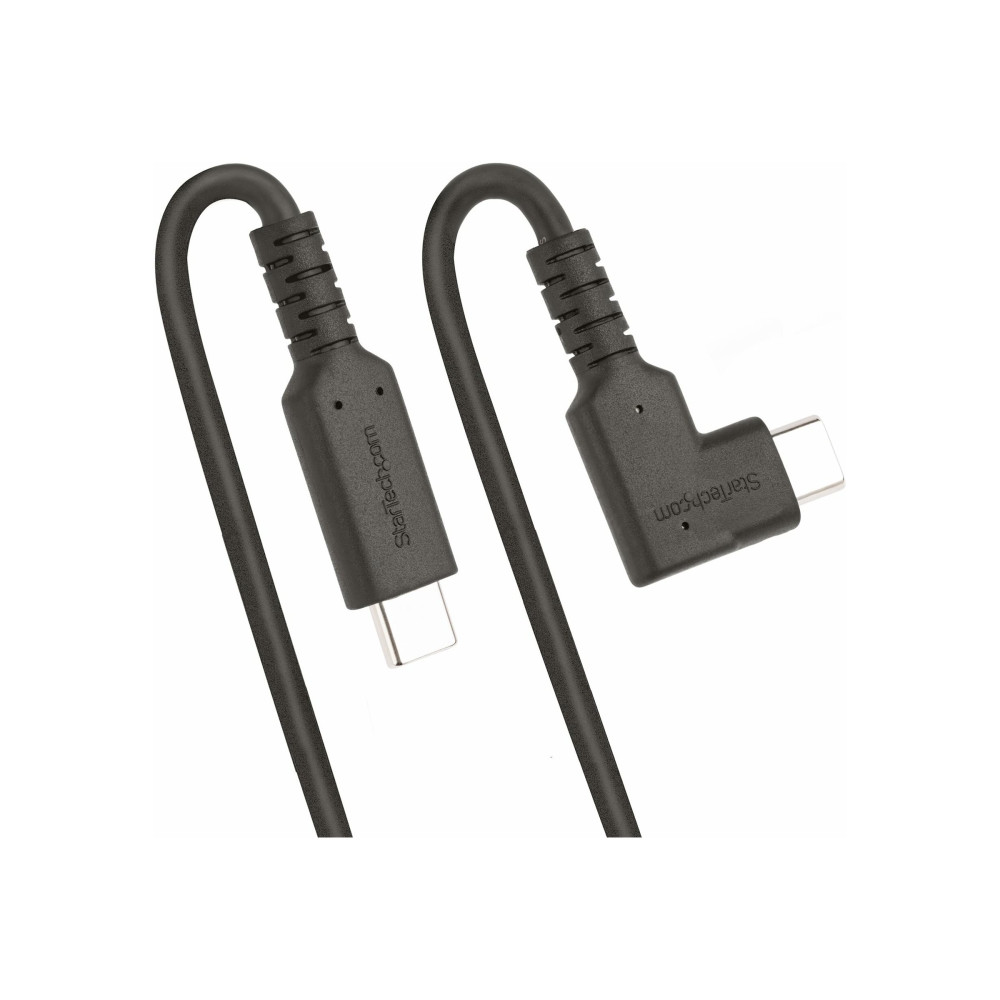 Produktbild för StarTech.com 3ft (1m) Rugged Right Angle USB-C Cable, USB 10 Gbps, USB C to C Data Transfer Cable, 4K 60Hz DP Alt Mode, 100W Power Delivery - 90 Degree USB-C Cable (RUSB31CC1MBR) - USB typ C-kabel - USB-C till USB-C - 1 m