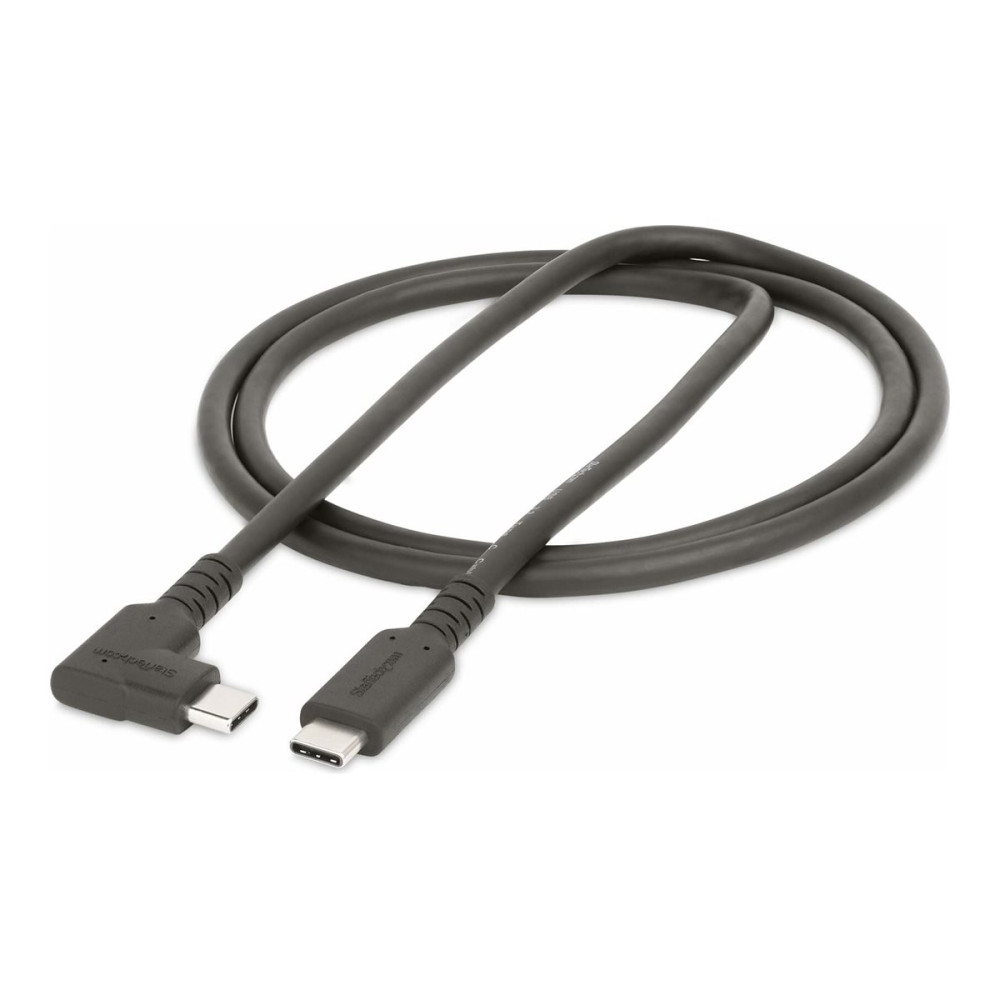 Produktbild för StarTech.com 3ft (1m) Rugged Right Angle USB-C Cable, USB 10 Gbps, USB C to C Data Transfer Cable, 4K 60Hz DP Alt Mode, 100W Power Delivery - 90 Degree USB-C Cable (RUSB31CC1MBR) - USB typ C-kabel - USB-C till USB-C - 1 m