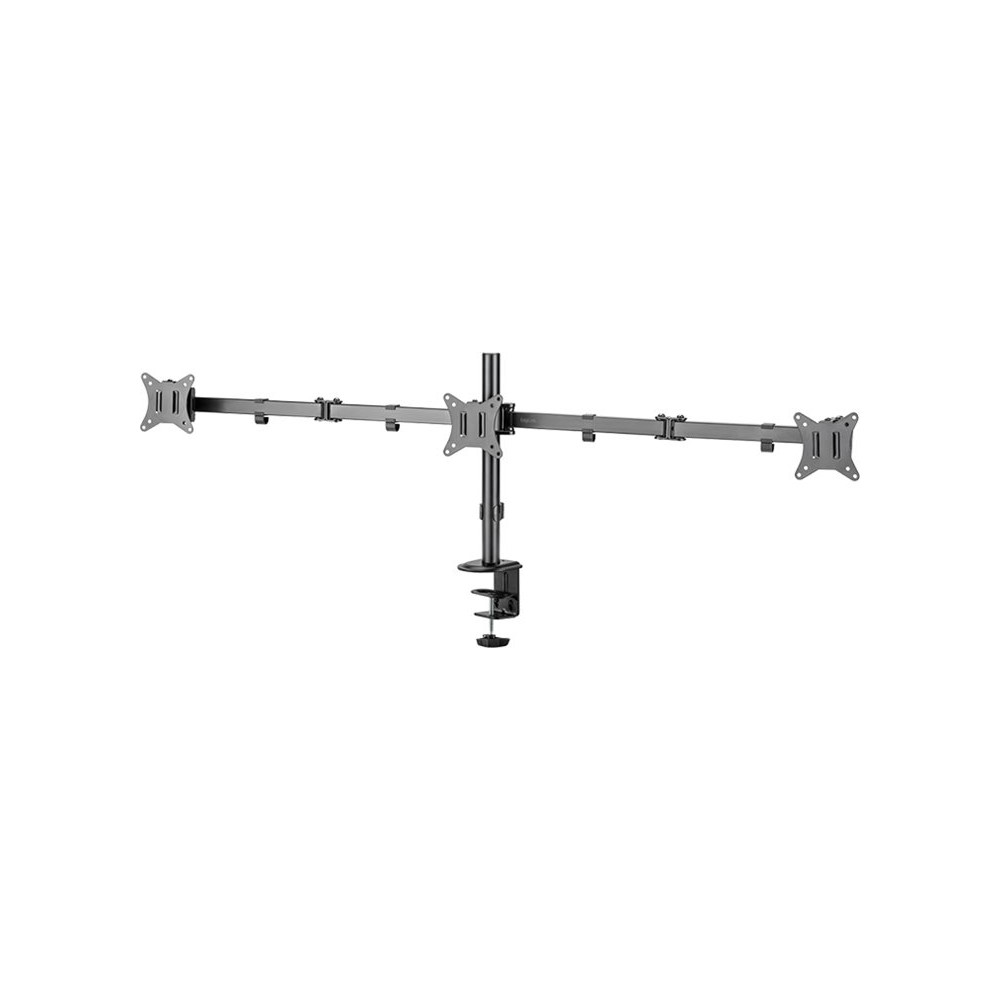 Produktbild för LogiLink monteringssats - justerbara dubbla armar - för 3 monitorer - arm längd: 658 mm - svart