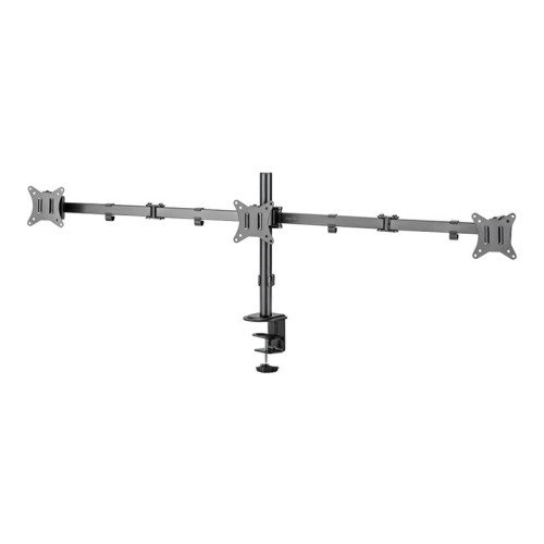 2direct LogiLink monteringssats - justerbara dubbla armar - för 3 monitorer - arm längd: 658 mm - svart