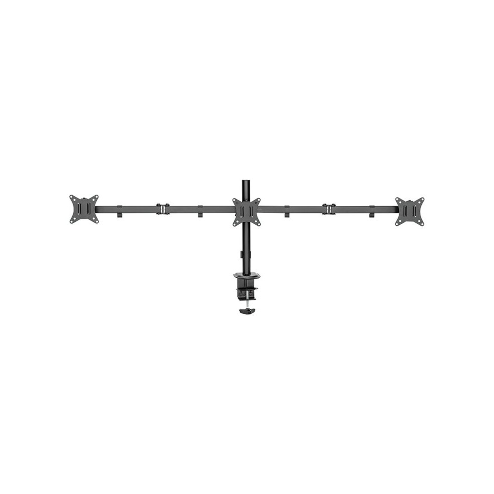 Produktbild för LogiLink monteringssats - justerbara dubbla armar - för 3 monitorer - arm längd: 658 mm - svart