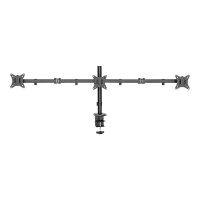 Produktbild för LogiLink monteringssats - justerbara dubbla armar - för 3 monitorer - arm längd: 658 mm - svart