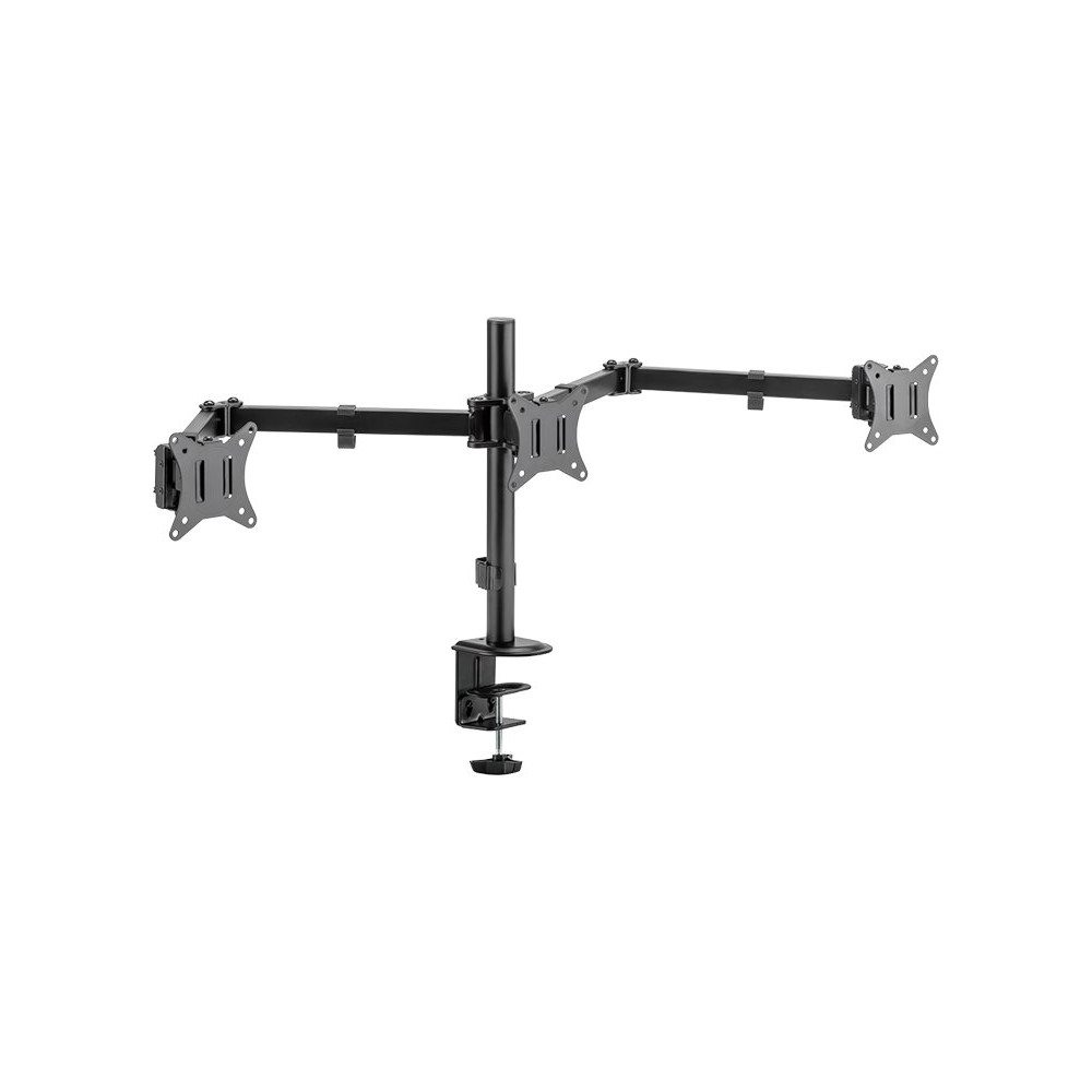 Produktbild för LogiLink monteringssats - justerbara dubbla armar - för 3 monitorer - arm längd: 658 mm - svart