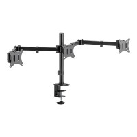 Produktbild för LogiLink monteringssats - justerbara dubbla armar - för 3 monitorer - arm längd: 658 mm - svart