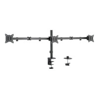Produktbild för LogiLink monteringssats - justerbara dubbla armar - för 3 monitorer - arm längd: 658 mm - svart