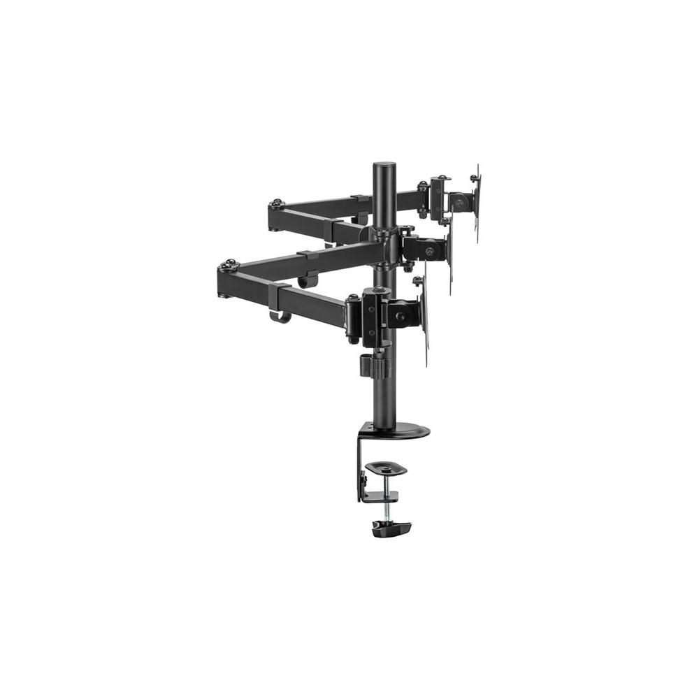 Produktbild för LogiLink monteringssats - justerbara dubbla armar - för 3 monitorer - arm längd: 658 mm - svart