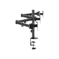 Produktbild för LogiLink monteringssats - justerbara dubbla armar - för 3 monitorer - arm längd: 658 mm - svart
