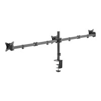 Produktbild för LogiLink monteringssats - justerbara dubbla armar - för 3 monitorer - arm längd: 658 mm - svart