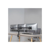 Produktbild för LogiLink monteringssats - justerbara dubbla armar - för 3 monitorer - arm längd: 658 mm - svart