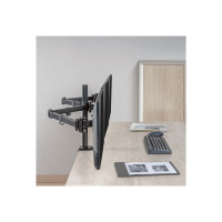 Produktbild för LogiLink monteringssats - justerbara dubbla armar - för 3 monitorer - arm längd: 658 mm - svart