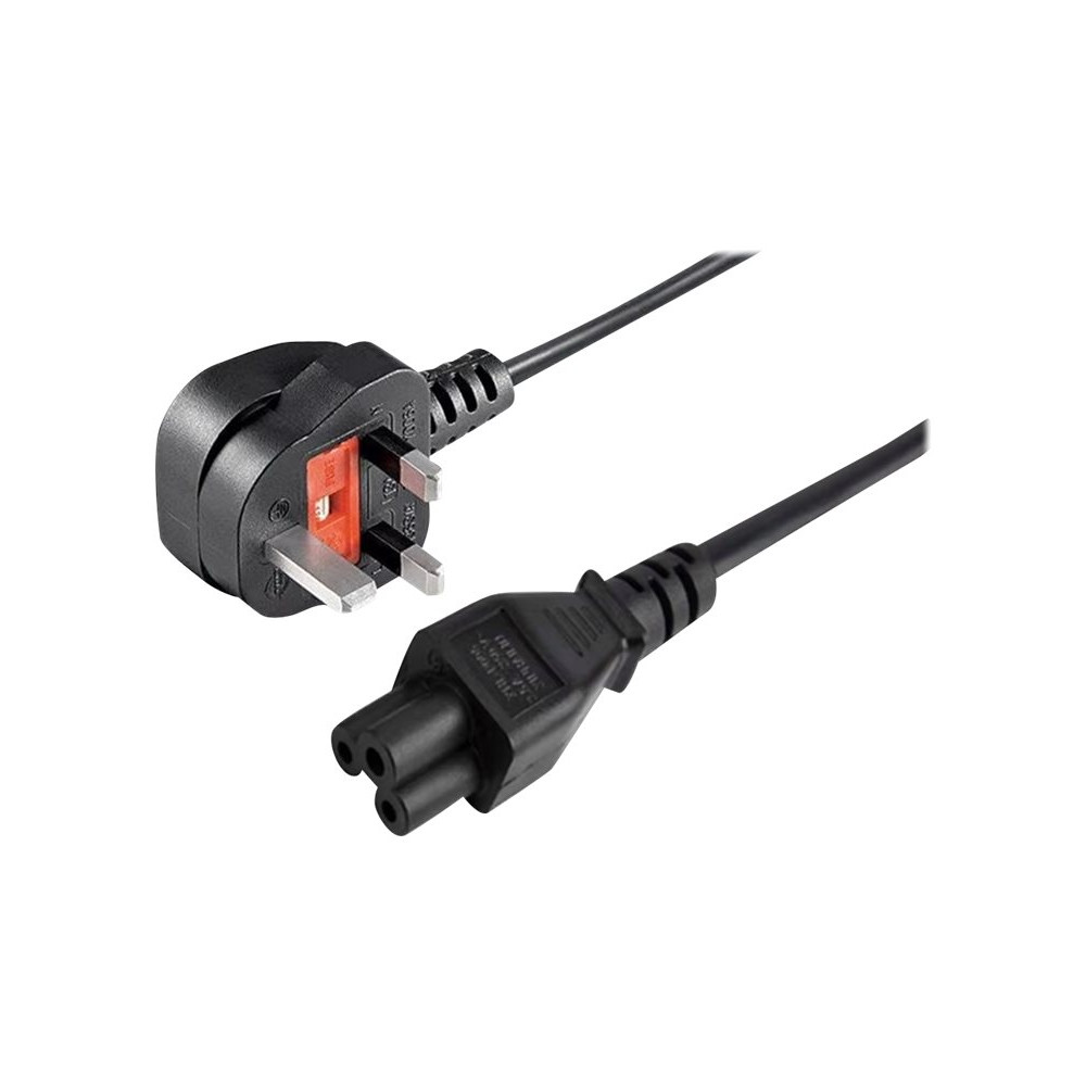 Produktbild för Prokord - strömkabel - BS 1363 till IEC 60320 C5 - 1.8 m