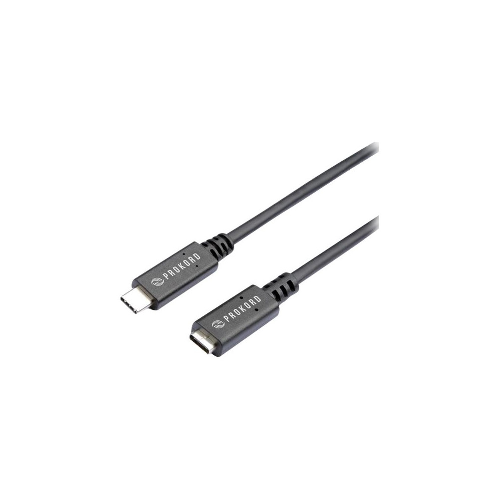 Produktbild för Prokord - USB typ C-förlängningskabel - USB-C till USB-C - 2 m