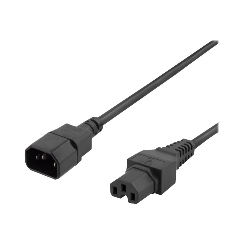 Produktbild för Prokord - strömkabel - IEC 60320 C14 till IEC 60320 C15 - 1 m