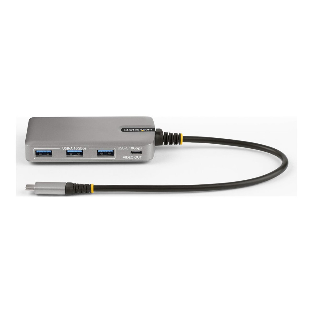 Produktbild för StarTech.com 4-Port USB-C Hub with USB-C DP Alt Mode Video Output 4K 60Hz, 3x USB-A, 1x USB-C, 100W Power Delivery Pass-Through, USB 3.2 Gen 2 (10Gbps), Portable USB Type-C to USB Type-A/C - 1ft (30cm) Host Cable (HB31C3A1CDPPD3) - hubb - 4 portar