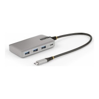 Produktbild för StarTech.com 4-Port USB-C Hub with USB-C DP Alt Mode Video Output 4K 60Hz, 3x USB-A, 1x USB-C, 100W Power Delivery Pass-Through, USB 3.2 Gen 2 (10Gbps), Portable USB Type-C to USB Type-A/C - 1ft (30cm) Host Cable (HB31C3A1CDPPD3) - hubb - 4 portar