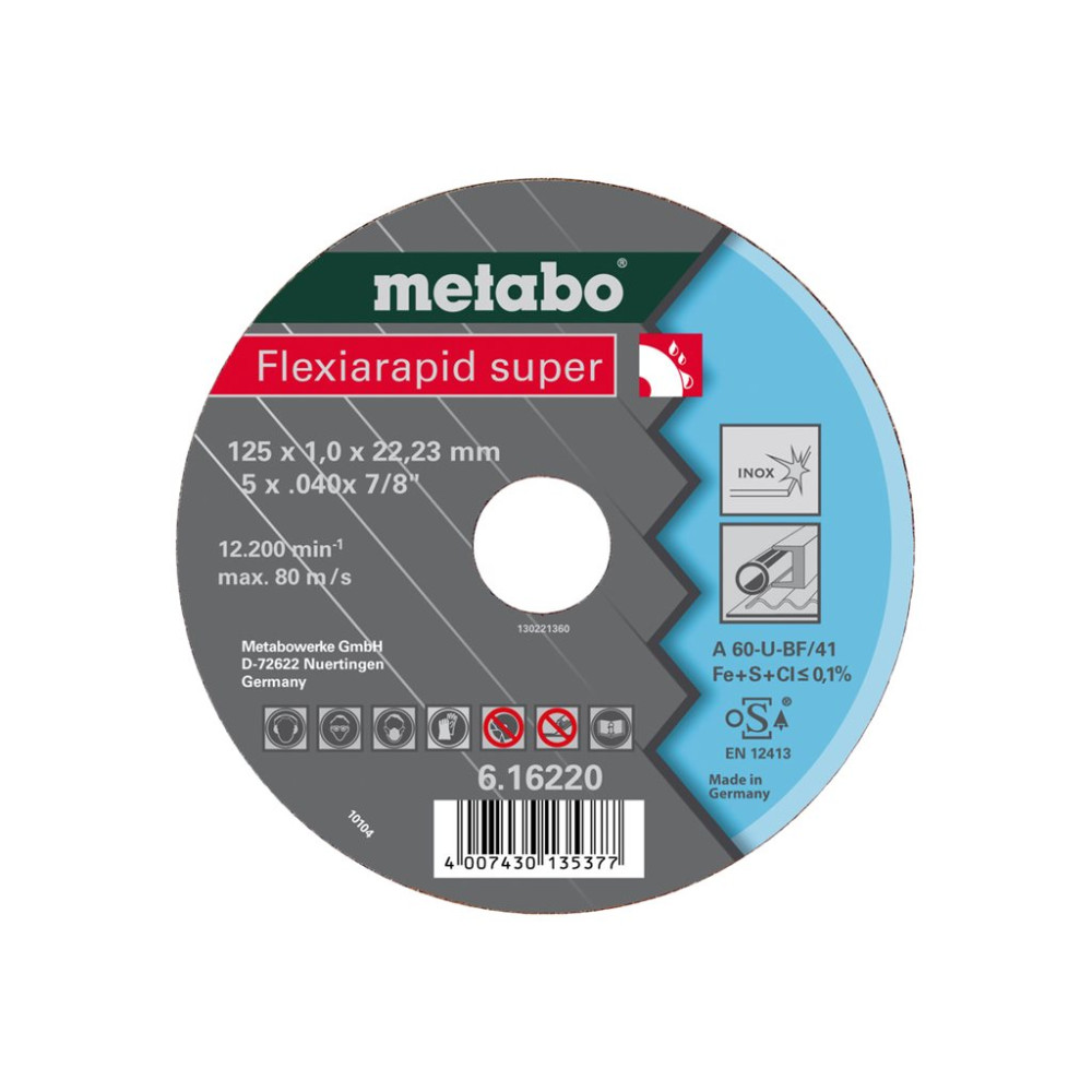 Produktbild för Metabo Flexiarapid Super TF 41 - skärskiva - för rostfritt stål, acid-resistant steel, inox steel, spring steel, tool steel, rust-resistant steel
