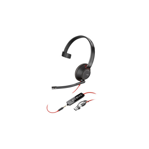 Hewlett-Packard HP Poly Blackwire 5210 - headset - 3,5 mm kontakt, USB-C