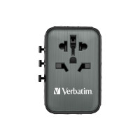 Produktbild för Verbatim UTA-05 strömadapter - GaN III, universell - 2 x USB-C, 2 x USB - 65 Watt