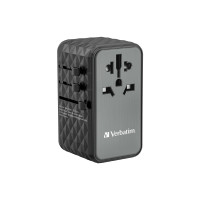 Produktbild för Verbatim UTA-06 strömadapter - GaN III, universell - 2 x USB, 2 x USB-C - 100 Watt