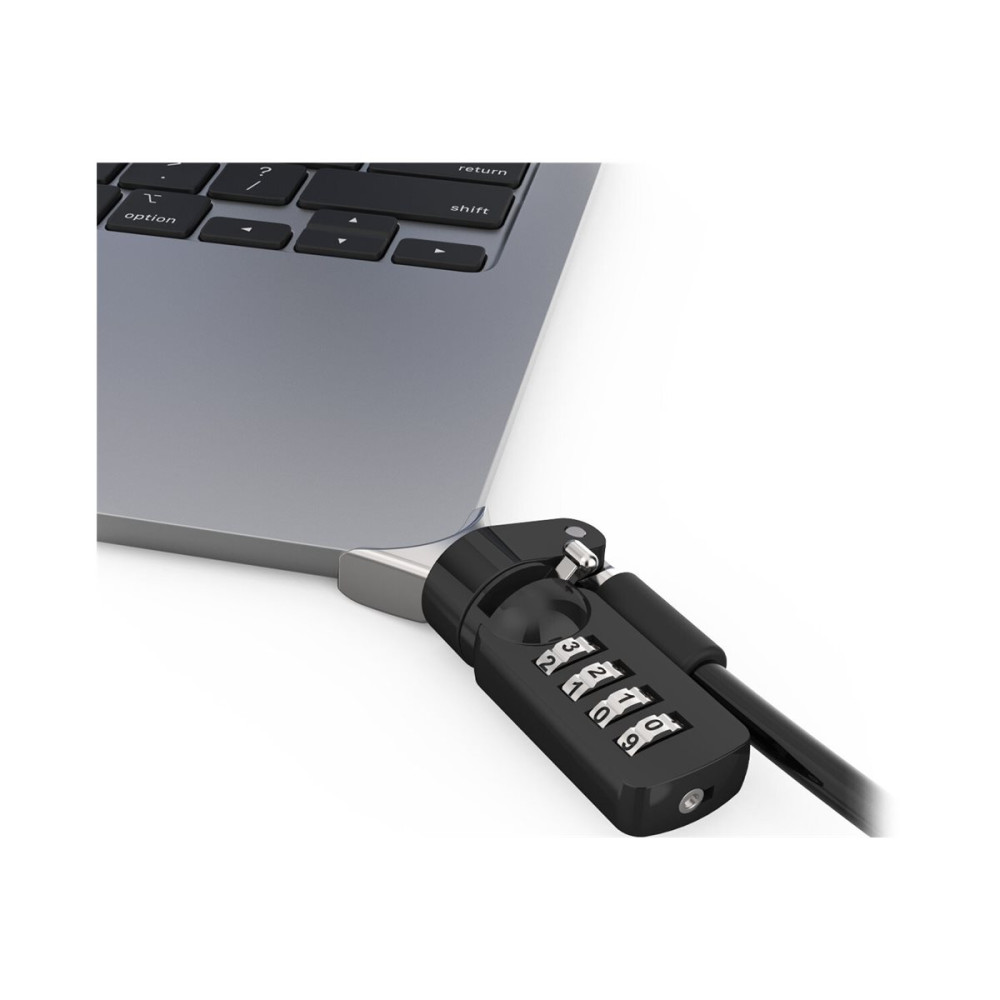 Produktbild för Compulocks Ledge Lock Adapter for MacBook Air 15" M2-M4 with Combination Cable Lock Silver - säkerhetssats för system - kombinationslås