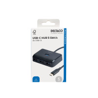 Produktbild för DELTACO - hubb - 5 Gbps, USB-C - 4 portar