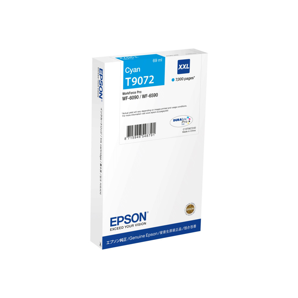 Produktbild för Epson T9072 - XXL-storlek - cyan - original - bläckpatron