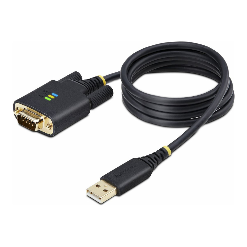 Produktbild för StarTech.com 3ft (1m) USB to Serial Adapter Cable, Interchangeable DB9 Screws/Nuts, COM Retention, USB-A to DB9 RS232, FTDI IC, Level-4 ESD Protection, Windows/macOS/ChromeOS/Linux - Rugged TPE Construction (1P3FFCB-USB-SERIAL) - USB / seriell kabel - USB