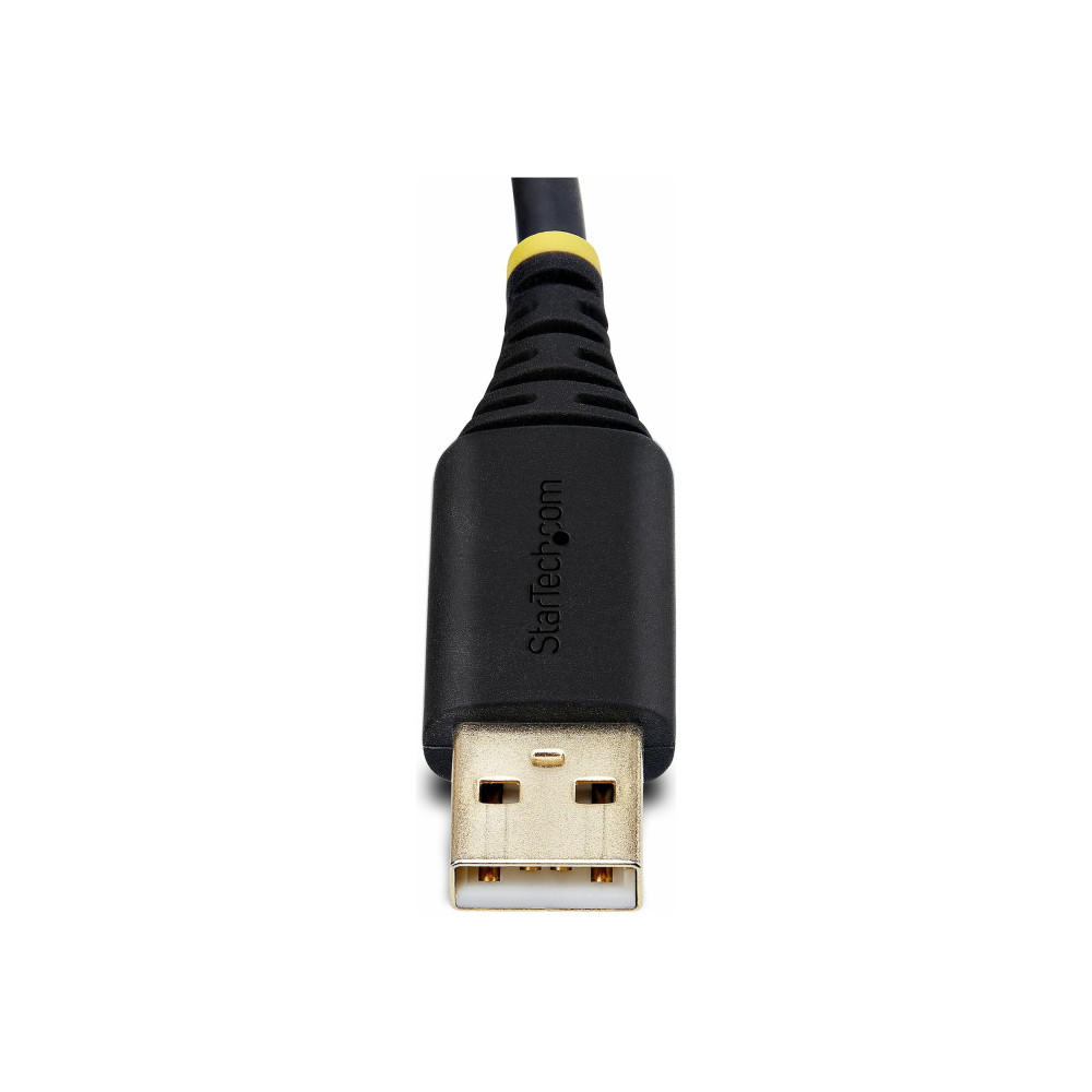 Produktbild för StarTech.com 3ft (1m) USB to Serial Adapter Cable, Interchangeable DB9 Screws/Nuts, COM Retention, USB-A to DB9 RS232, FTDI IC, Level-4 ESD Protection, Windows/macOS/ChromeOS/Linux - Rugged TPE Construction (1P3FFCB-USB-SERIAL) - USB / seriell kabel - USB