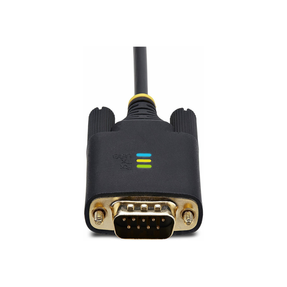 Produktbild för StarTech.com 3ft (1m) USB to Serial Adapter Cable, Interchangeable DB9 Screws/Nuts, COM Retention, USB-A to DB9 RS232, FTDI IC, Level-4 ESD Protection, Windows/macOS/ChromeOS/Linux - Rugged TPE Construction (1P3FFCB-USB-SERIAL) - USB / seriell kabel - USB
