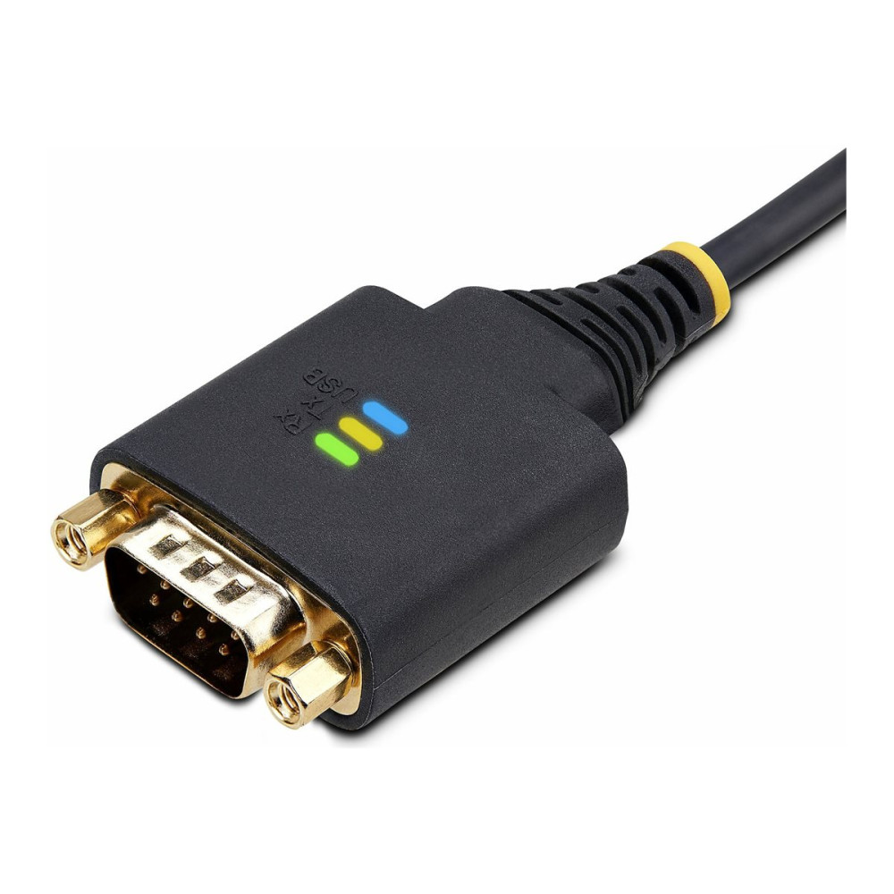 Produktbild för StarTech.com 3ft (1m) USB to Serial Adapter Cable, Interchangeable DB9 Screws/Nuts, COM Retention, USB-A to DB9 RS232, FTDI IC, Level-4 ESD Protection, Windows/macOS/ChromeOS/Linux - Rugged TPE Construction (1P3FFCB-USB-SERIAL) - USB / seriell kabel - USB