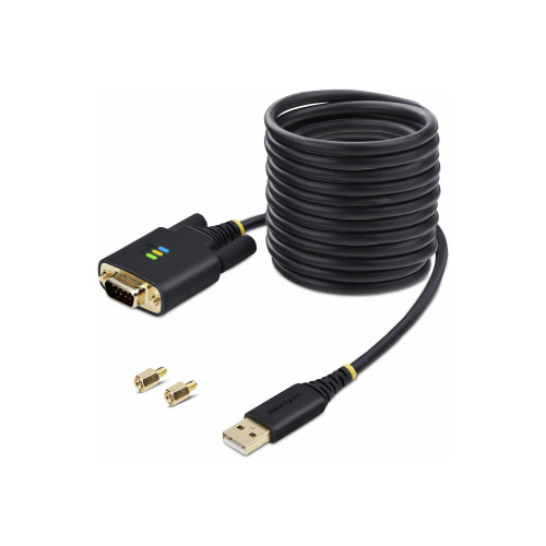 StarTech.com StarTech.com 10ft (3m) USB to Serial Adapter Cable, Interchangeable DB9 Screws/Nuts, COM Retention, USB-A to DB9 RS232, FTDI IC, Level-4 ESD Protection, Windows/macOS/ChromeOS/Linux - Rugged TPE Construction (1P10FFC-USB-SERIAL) - USB / seriell kabel - US