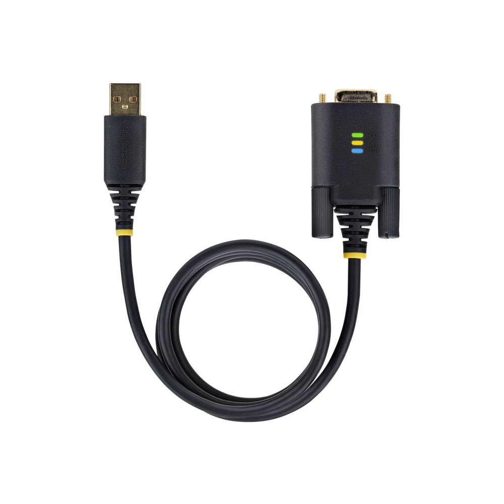 Produktbild för StarTech.com 10ft (3m) USB to Serial Adapter Cable, Interchangeable DB9 Screws/Nuts, COM Retention, USB-A to DB9 RS232, FTDI IC, Level-4 ESD Protection, Windows/macOS/ChromeOS/Linux - Rugged TPE Construction (1P10FFC-USB-SERIAL) - USB / seriell kabel - US