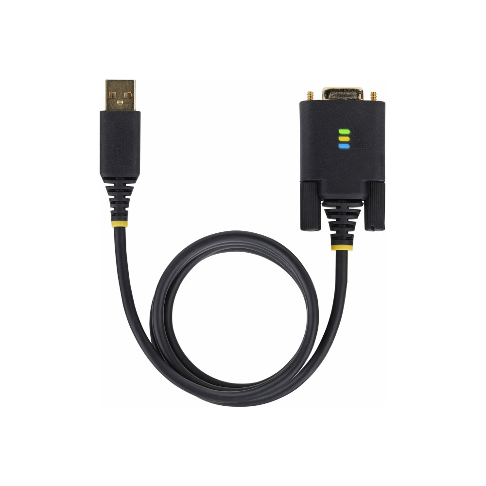 Produktbild för StarTech.com 3ft (1m) USB to Null Modem Serial Adapter Cable, Interchangeable DB9 Screws/Nuts, COM Retention, USB-A to RS232, FTDI, Level-4 ESD Protection, Windows/macOS/ChromeOS/Linux - Rugged TPE Construction (1P3FFCNB-USB-SERIAL) - USB / seriell kabel 