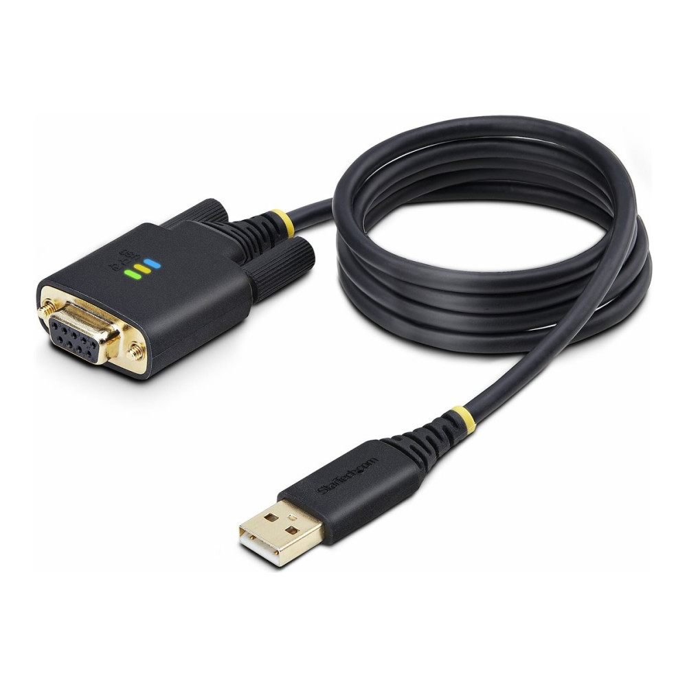 Produktbild för StarTech.com 3ft (1m) USB to Null Modem Serial Adapter Cable, Interchangeable DB9 Screws/Nuts, COM Retention, USB-A to RS232, FTDI, Level-4 ESD Protection, Windows/macOS/ChromeOS/Linux - Rugged TPE Construction (1P3FFCNB-USB-SERIAL) - USB / seriell kabel 