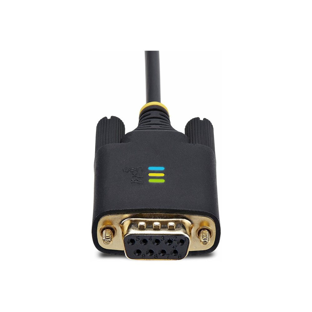 Produktbild för StarTech.com 3ft (1m) USB to Null Modem Serial Adapter Cable, Interchangeable DB9 Screws/Nuts, COM Retention, USB-A to RS232, FTDI, Level-4 ESD Protection, Windows/macOS/ChromeOS/Linux - Rugged TPE Construction (1P3FFCNB-USB-SERIAL) - USB / seriell kabel 