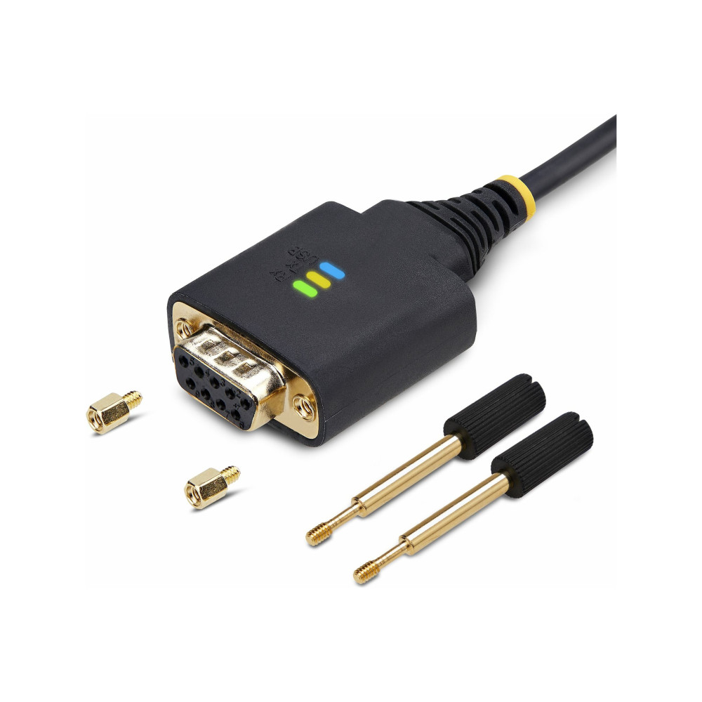 Produktbild för StarTech.com 3ft (1m) USB to Null Modem Serial Adapter Cable, Interchangeable DB9 Screws/Nuts, COM Retention, USB-A to RS232, FTDI, Level-4 ESD Protection, Windows/macOS/ChromeOS/Linux - Rugged TPE Construction (1P3FFCNB-USB-SERIAL) - USB / seriell kabel 