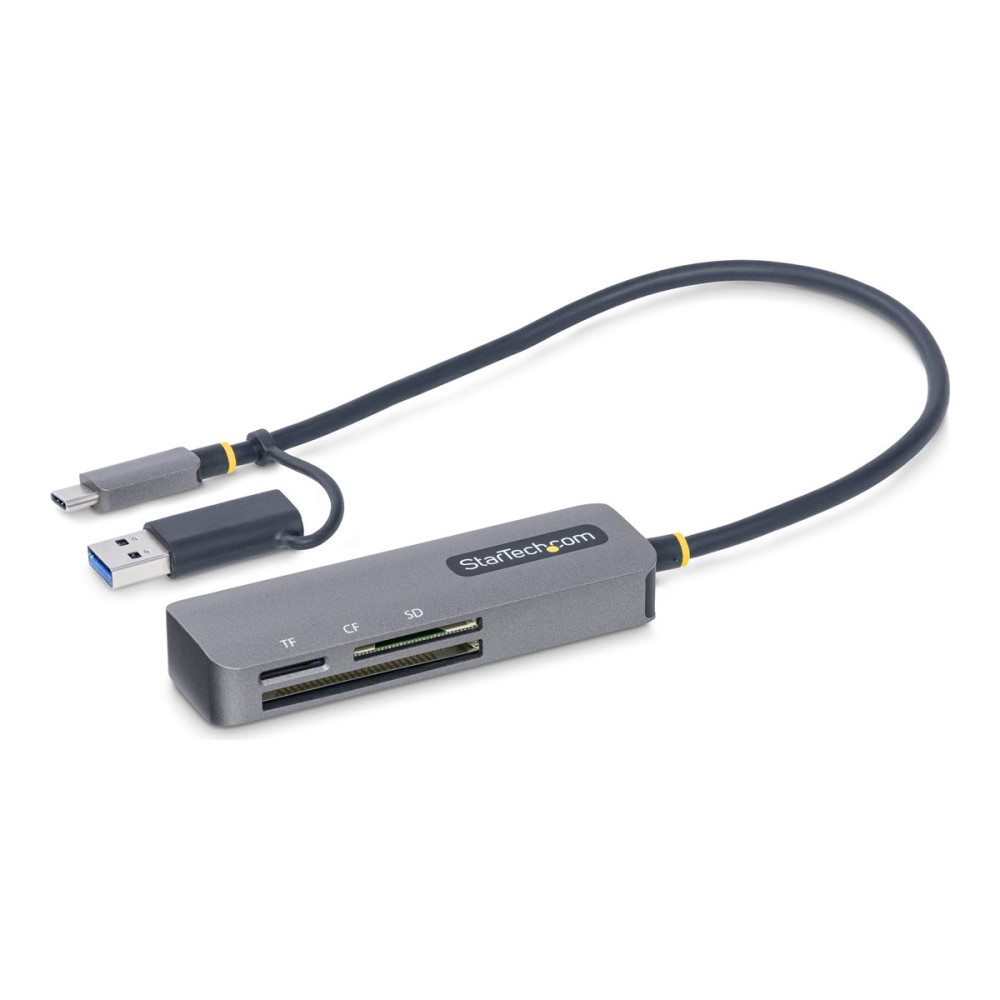 Produktbild för StarTech.com USB 3.0 Multi-Media Memory Card Reader, SD/microSD/CompactFlash Card Reader, Portable USB 5Gbps Card Adapter, External USB-C Card Reader with Attached USB-A Adapter - Works with Any Operating System (FCREADMICRO3V2) - kortläsare - USB 3.0/USB