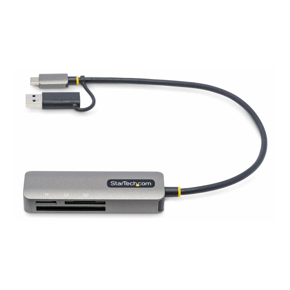 Produktbild för StarTech.com USB 3.0 Multi-Media Memory Card Reader, SD/microSD/CompactFlash Card Reader, Portable USB 5Gbps Card Adapter, External USB-C Card Reader with Attached USB-A Adapter - Works with Any Operating System (FCREADMICRO3V2) - kortläsare - USB 3.0/USB