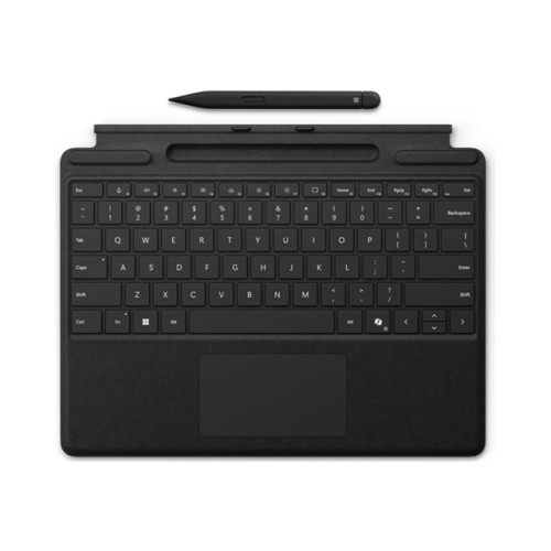 Microsoft Microsoft Surface Pro Keyboard - tangentbord - med pekdyna, accelerometer, Förvarings- och laddningsfack för Surface Slim Pen 2 - QWERTY - Nordisk - svart - med Slim Pen 2 Inmatningsenhet
