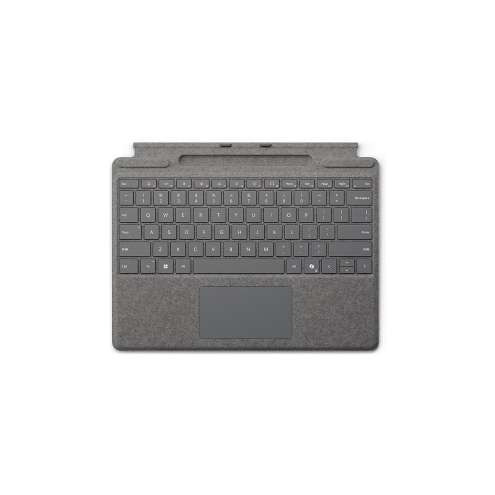 Produktbild för Microsoft Surface Pro Keyboard - tangentbord - med pekdyna, accelerometer, Förvarings- och laddningsfack för Surface Slim Pen 2 - platina Inmatningsenhet
