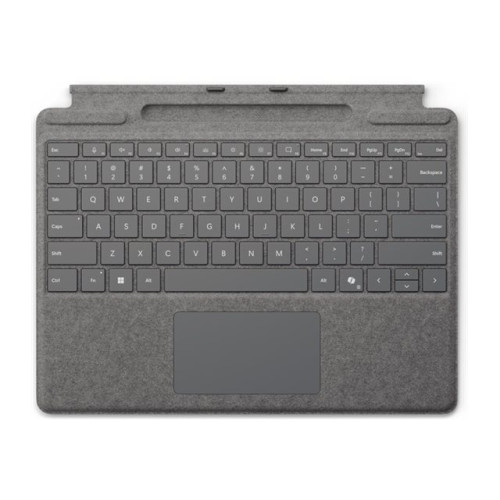 Microsoft Microsoft Surface Pro Keyboard - tangentbord - med pekdyna, accelerometer, Förvarings- och laddningsfack för Surface Slim Pen 2 - platina Inmatningsenhet