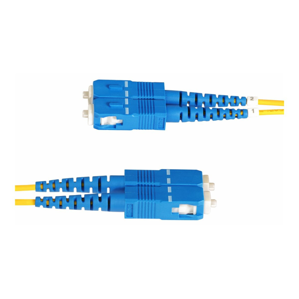 Produktbild för StarTech.com 7m (23ft) LC to SC (UPC) OS2 Single Mode Duplex Fiber Optic Cable, 9/125µm, Laser Optimized, 10G, Bend Insensitive, Low Insertion Loss - LSZH Fiber Patch Cord (SMLCSC-OS2-7M) - patch-kabel - 7 m - 7 m - gul
