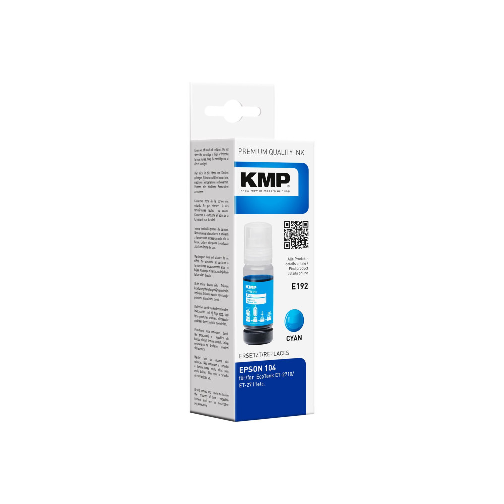 Produktbild för KMP E192 - cyan - kompatibel - påfyllnadsbläck (alternativ för: Epson 104)