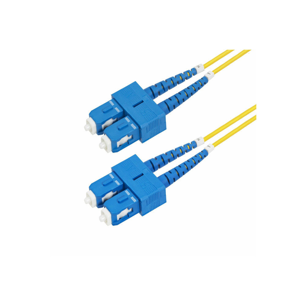 Produktbild för StarTech.com 2m (6.6ft) SC to SC (UPC) OS2 Single Mode Duplex Fiber Optic Cable, 9/125µm, Laser Optimized, 40G/100G Zipcord, Bend Insensitive, Low Insertion Loss - LSZH Fiber Patch Cord (SMDOS2SCSC2M) - patch-kabel - 2 m - 2 m - gul