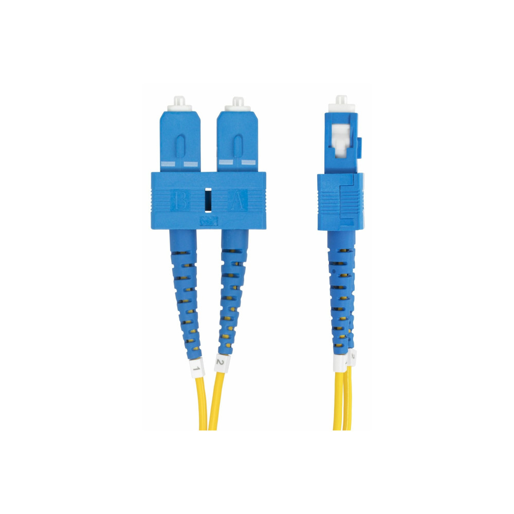 Produktbild för StarTech.com 2m (6.6ft) SC to SC (UPC) OS2 Single Mode Duplex Fiber Optic Cable, 9/125µm, Laser Optimized, 40G/100G Zipcord, Bend Insensitive, Low Insertion Loss - LSZH Fiber Patch Cord (SMDOS2SCSC2M) - patch-kabel - 2 m - 2 m - gul