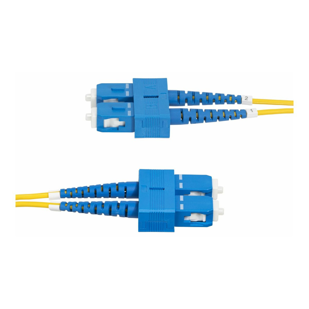Produktbild för StarTech.com 2m (6.6ft) SC to SC (UPC) OS2 Single Mode Duplex Fiber Optic Cable, 9/125µm, Laser Optimized, 40G/100G Zipcord, Bend Insensitive, Low Insertion Loss - LSZH Fiber Patch Cord (SMDOS2SCSC2M) - patch-kabel - 2 m - 2 m - gul